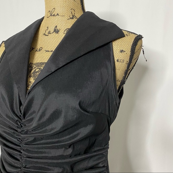 Tadashi Shoji Black Ruched A Line Gown - Picture 3 of 15